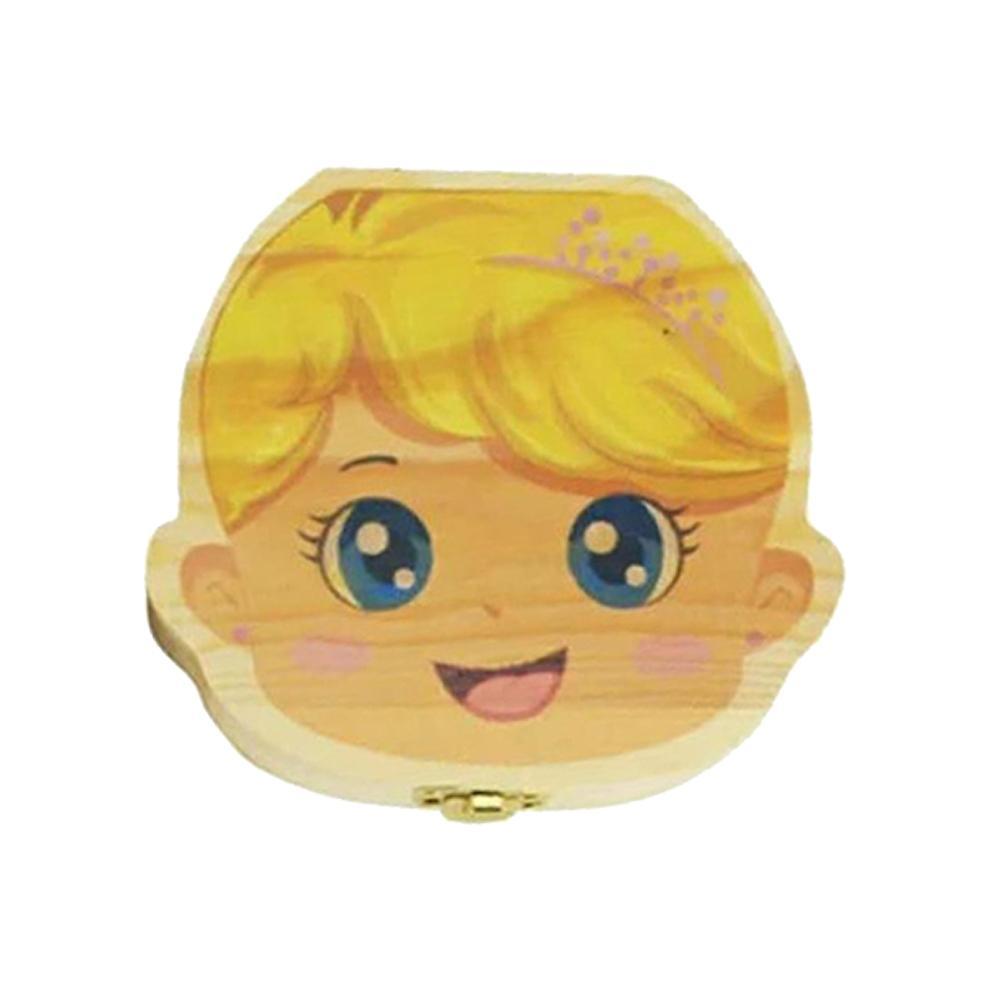 High Quality Baby Child Tooth Storage Box Wooden Baby Milk Teeth Organizer Printing with Spanish/English/French/Russian