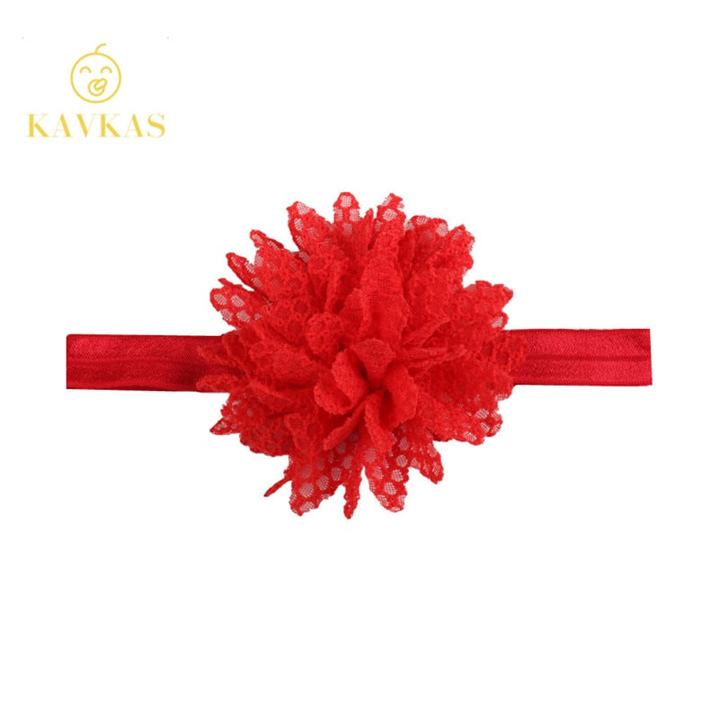 KAVKAS New 1 Pcs Girls Headband Newborn Beautiful Baby Girl Hairband Mesh Grid Flower Lace Headband Children Hair Accessories