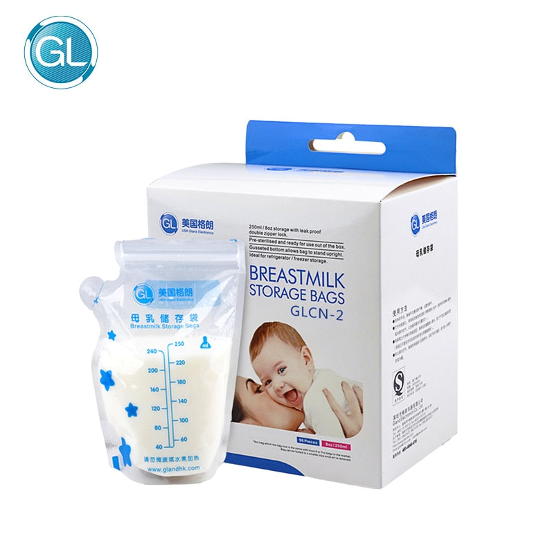 GL 96Pcs/Pack Breast Milk Storage Bag Transparent 250ml Single-use Breast Milk Bags Convenience and Practical Packages For Milk