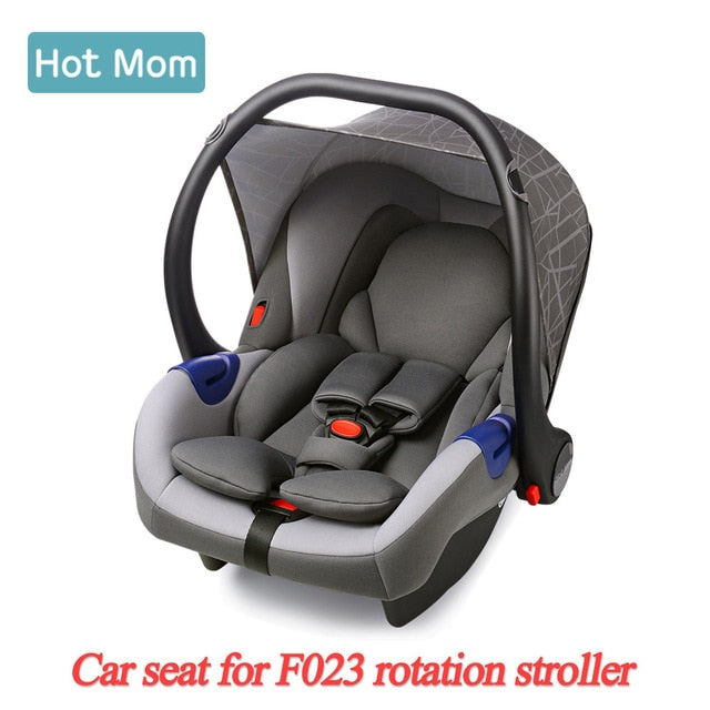 Hot Mom Baby Stroller 3 in 1 travel system with bassinet and car seat 360° Rotation Function,Luxury Pram F023