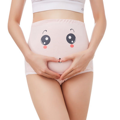 Pregnant Women Cotton Cartoon Underwear Pregnants Breathable High Waist Stomach Lift Underpants Maternity Printing No Trace Pant