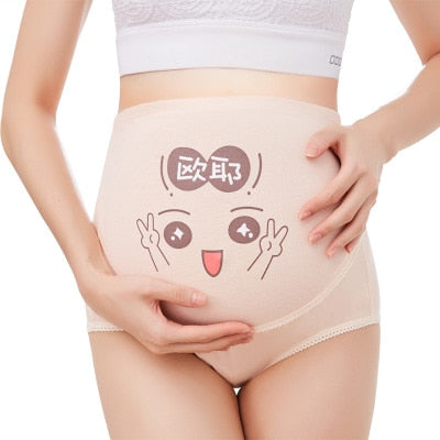 Pregnant Women Cotton Cartoon Underwear Pregnants Breathable High Waist Stomach Lift Underpants Maternity Printing No Trace Pant