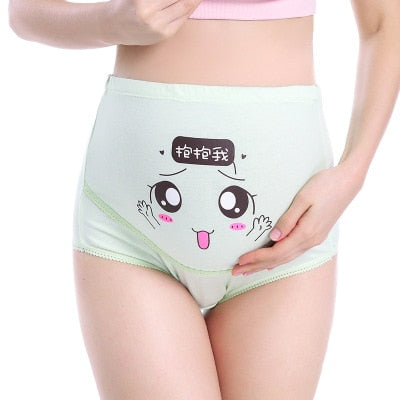 Pregnant Women Cotton Cartoon Underwear Pregnants Breathable High Waist Stomach Lift Underpants Maternity Printing No Trace Pant