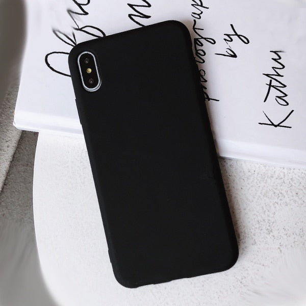 LACK Solid Color Silicone Couples Cases For iphone XR X XS Max 6 6S 7 8 Plus Cute Candy Color Soft Simple Fashion Phone Case NEW