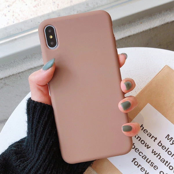 LACK Solid Color Silicone Couples Cases For iphone XR X XS Max 6 6S 7 8 Plus Cute Candy Color Soft Simple Fashion Phone Case NEW