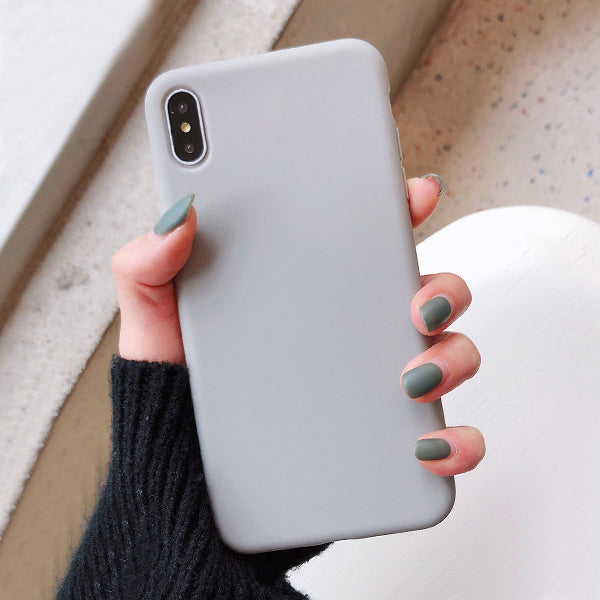 LACK Solid Color Silicone Couples Cases For iphone XR X XS Max 6 6S 7 8 Plus Cute Candy Color Soft Simple Fashion Phone Case NEW