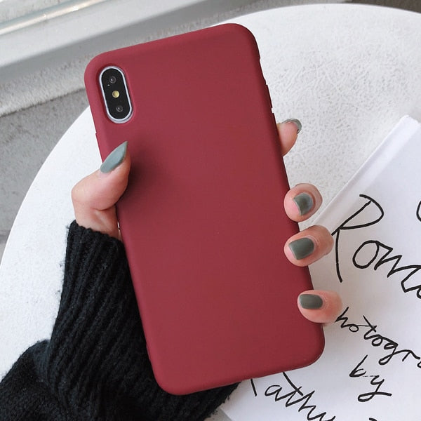 LACK Solid Color Silicone Couples Cases For iphone XR X XS Max 6 6S 7 8 Plus Cute Candy Color Soft Simple Fashion Phone Case NEW