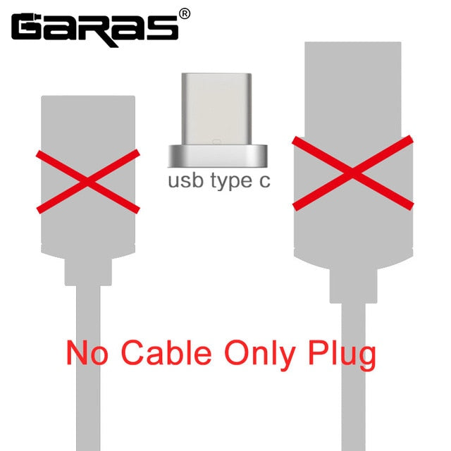 GARAS Magnetic Cable For iphone/Micro USB/Type C Charger Adapter Plug For Iphone Magnet Fast Charging Mobile Phone Cables 2m