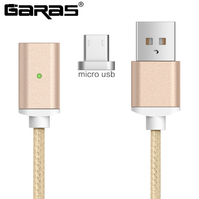 GARAS Magnetic Cable For iphone/Micro USB/Type C Charger Adapter Plug For Iphone Magnet Fast Charging Mobile Phone Cables 2m