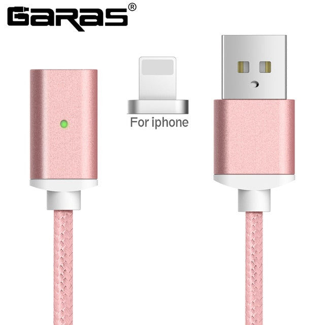 GARAS Magnetic Cable For iphone/Micro USB/Type C Charger Adapter Plug For Iphone Magnet Fast Charging Mobile Phone Cables 2m