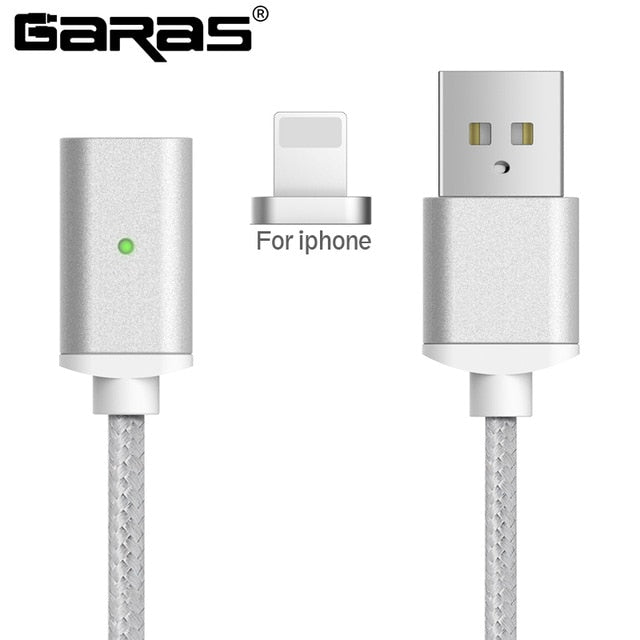 GARAS Magnetic Cable For iphone/Micro USB/Type C Charger Adapter Plug For Iphone Magnet Fast Charging Mobile Phone Cables 2m