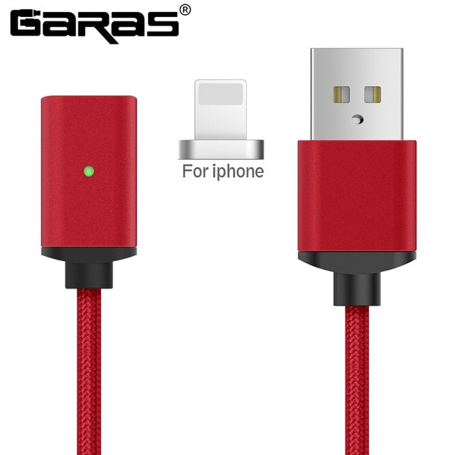 GARAS Magnetic Cable For iphone/Micro USB/Type C Charger Adapter Plug For Iphone Magnet Fast Charging Mobile Phone Cables 2m