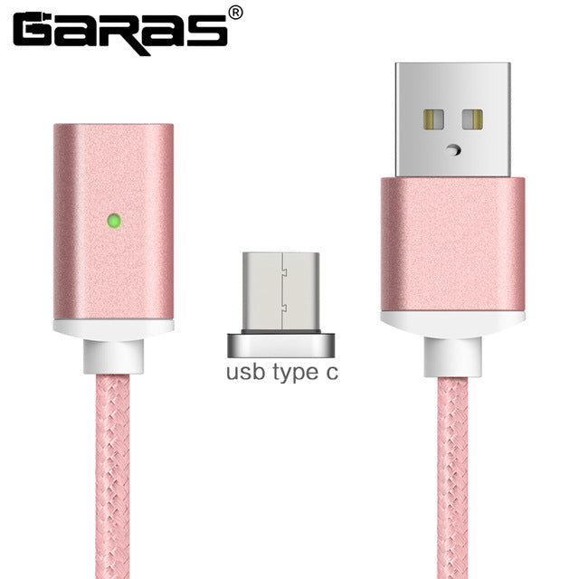 GARAS Magnetic Cable For iphone/Micro USB/Type C Charger Adapter Plug For Iphone Magnet Fast Charging Mobile Phone Cables 2m