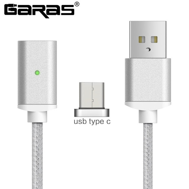 GARAS Magnetic Cable For iphone/Micro USB/Type C Charger Adapter Plug For Iphone Magnet Fast Charging Mobile Phone Cables 2m