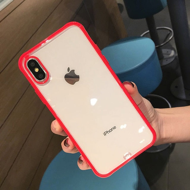 Shockproof Bumper Transparent Silicone Phone Case For iPhone X XS XR XS Max 8 7 6 6S Plus Clear protection Back Cover