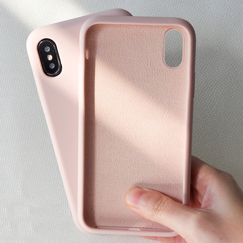 NEW Simple Solid Color Silicone Phone Case For iPhone 6 6s 7 8 Plus Cute Candy Color Soft Back Cover For iPhone XS Max X XR Case