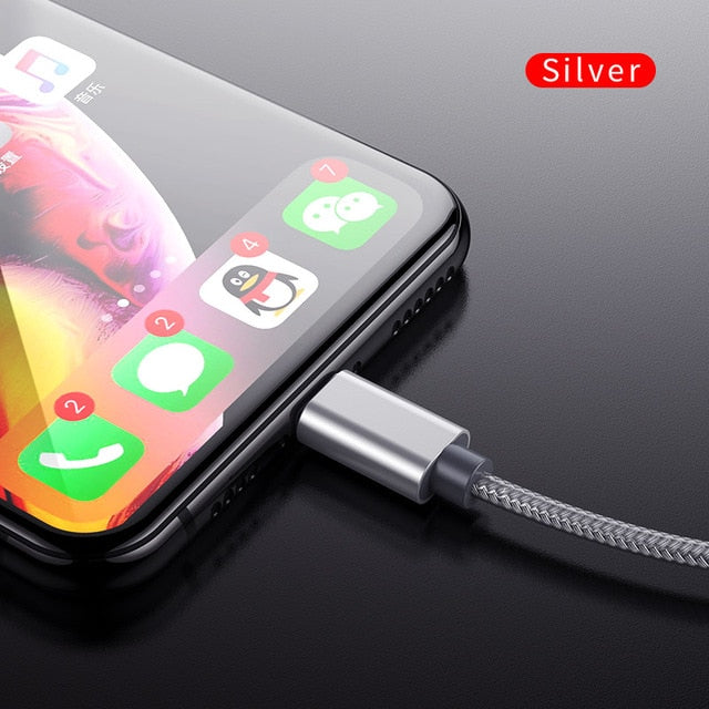 USB Date Cable for iPhone X XS MAX 8 7 6 6s plus 5 se Nylon Braid Fast Charging lighting Cable for iPad iphone charger cord wire