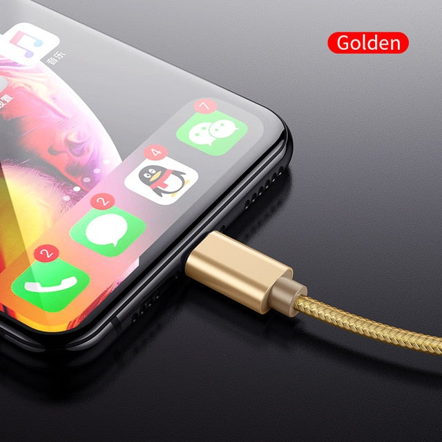 USB Date Cable for iPhone X XS MAX 8 7 6 6s plus 5 se Nylon Braid Fast Charging lighting Cable for iPad iphone charger cord wire